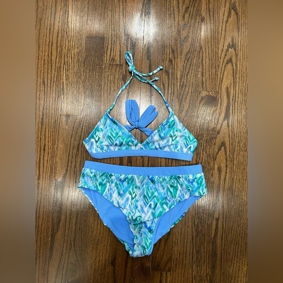Splendid Girls' Reversible Wrap Triangle Bra & Bikini Set Size 16 - Picture 1 of 5